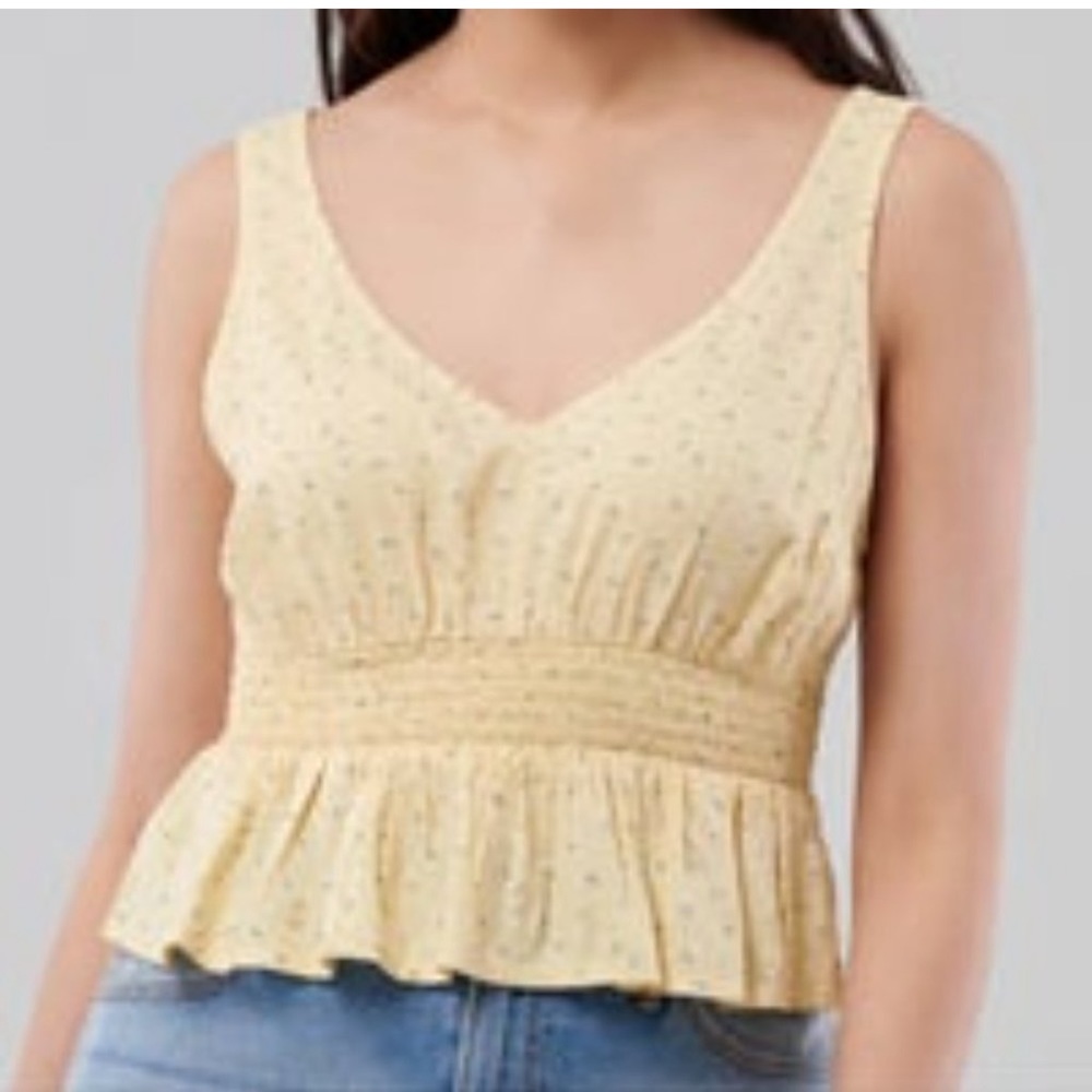 XS Yellow Floral Hollister Top